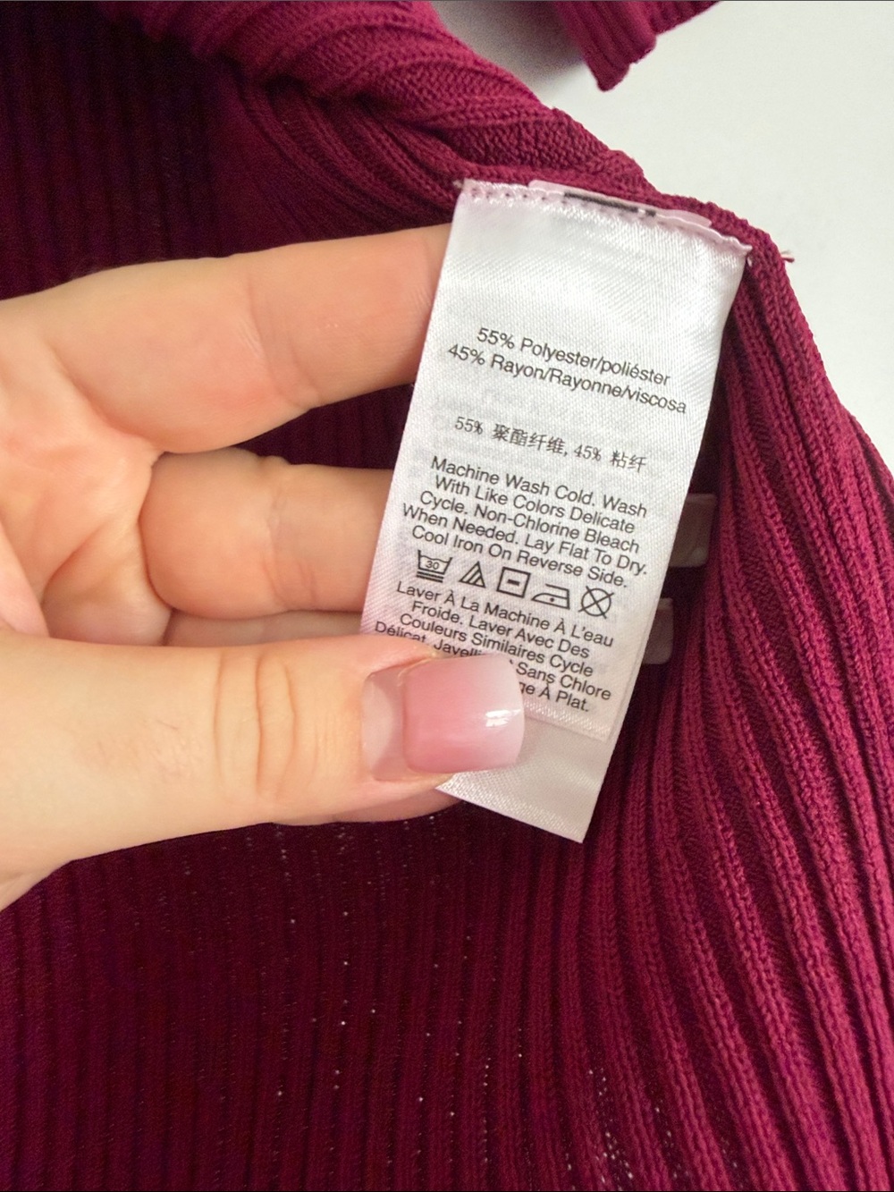 DKNY Short Sleeve Ribbed Zip-Front Top - Raspberry - Picture 9 of 12